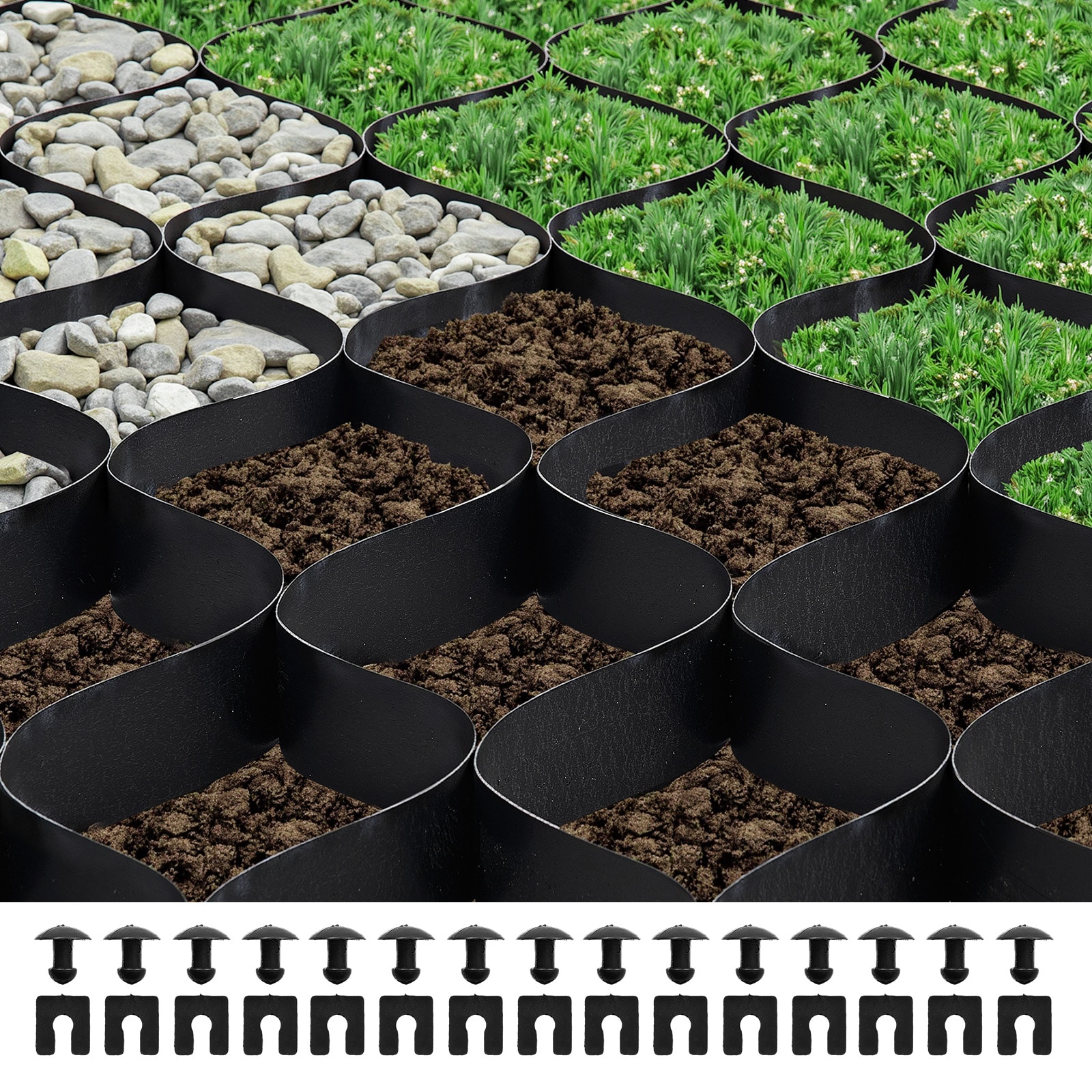 Ground Grid 2-Inch Depth Geocell Grid 26.87x3.94 FT / 8200x1200 Mm For Gravel_maomaolike.com